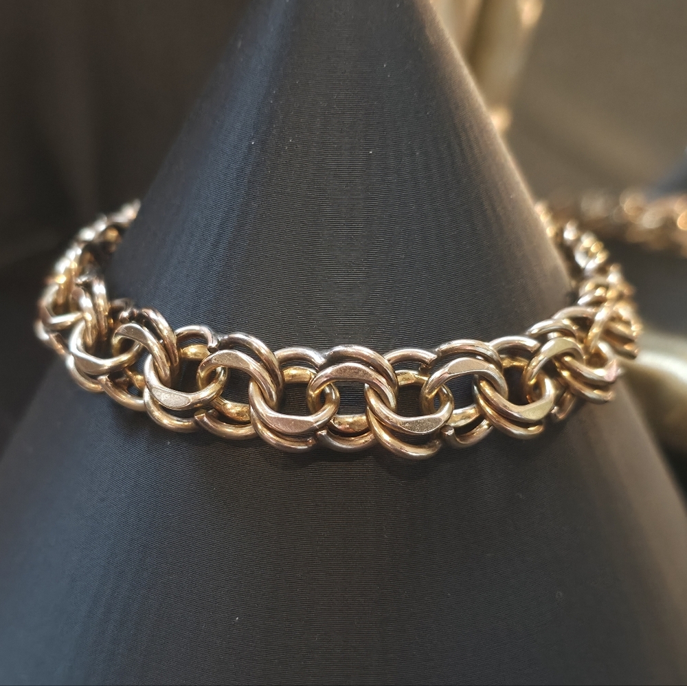 Mid Century 1/20 12k GF AR Double Chain Link Bracelet - Picture 2 of 6